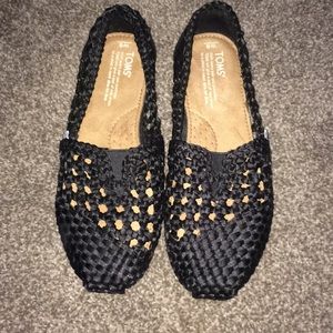TOMS black woven shoes--worn only once!